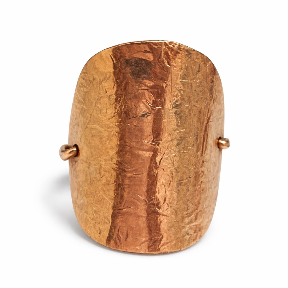 West Texas Handmade Hammered Copper Statement Ring Size 7 Artisan
